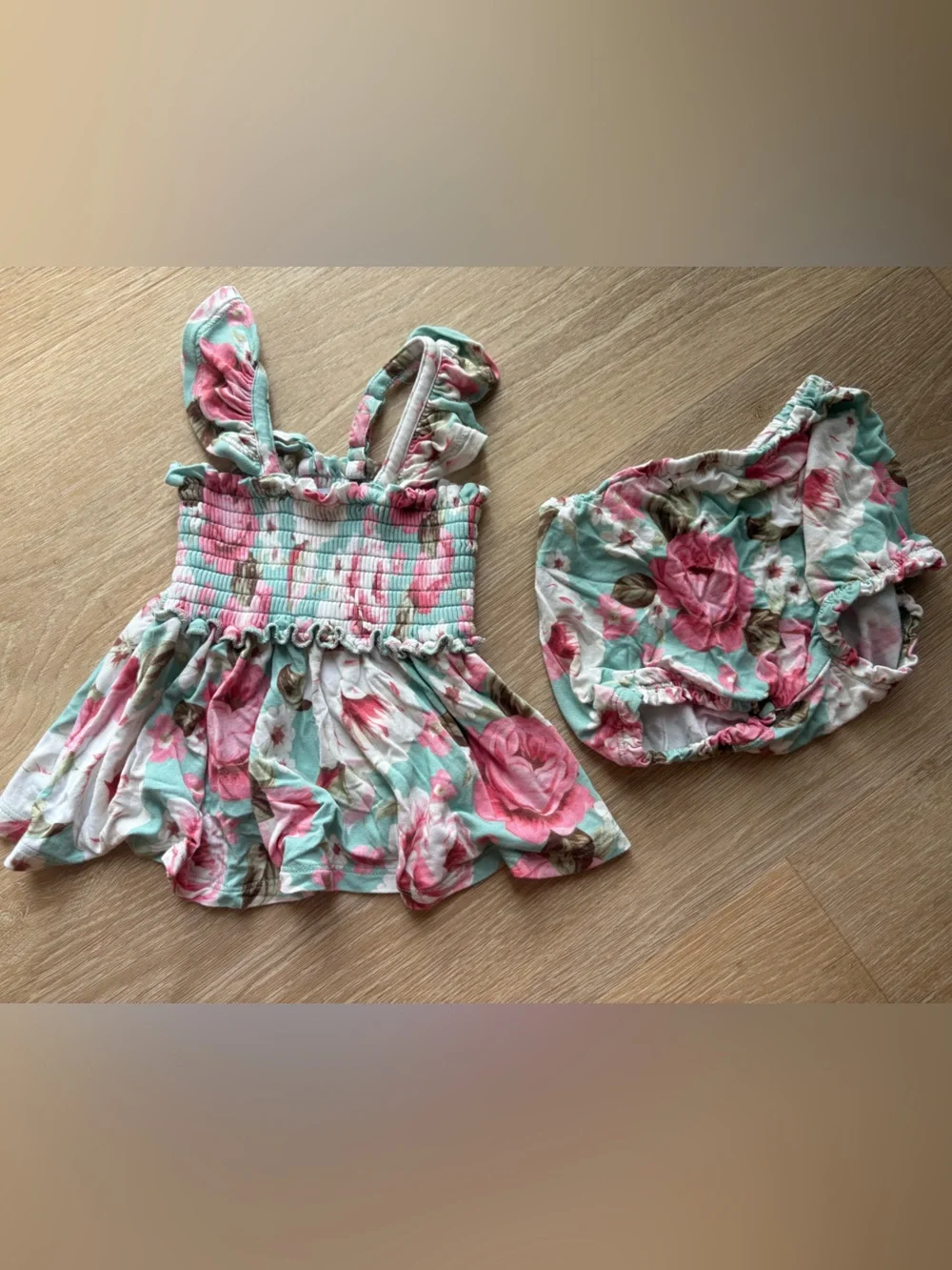 Briana Smocked Baby Doll Bunnie set